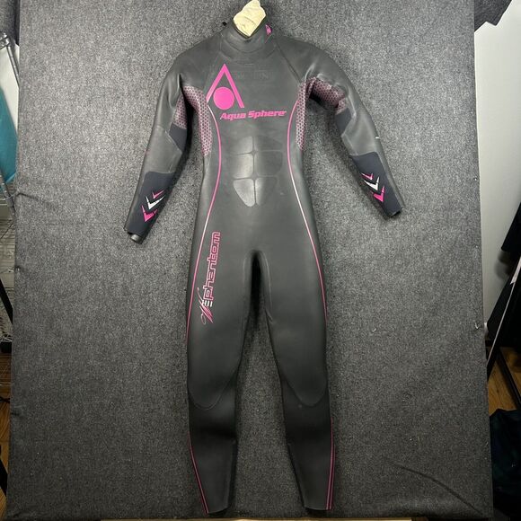 Aqua Sphere Phantom Triathalon Wetsuit Women's Large Black Pink Core Power - Picture 1 of 15